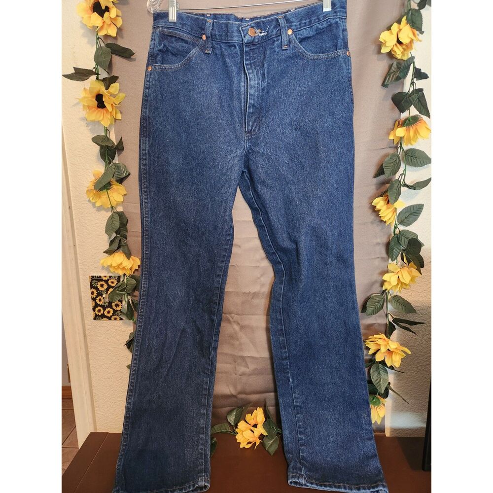Wrangler Cowboy Cut Slim Fit Jeans Men's Size 34x34 Dark Wash Denim 936APW